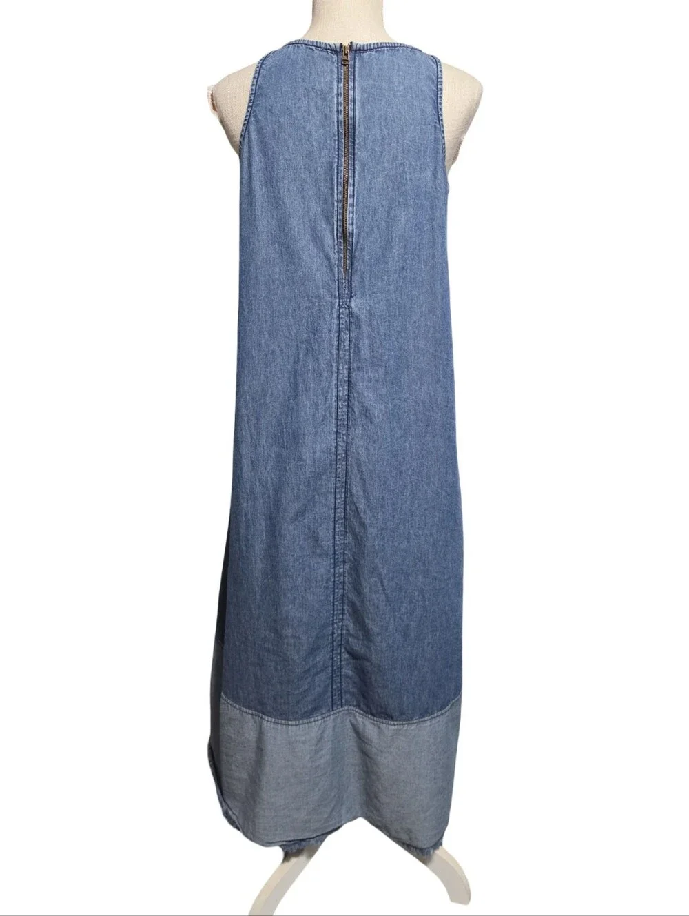 ROPER Dress Womens Medium Blue Chambray High Low Maxi Sleeveless Western Rodeo - Picture 5 of 9